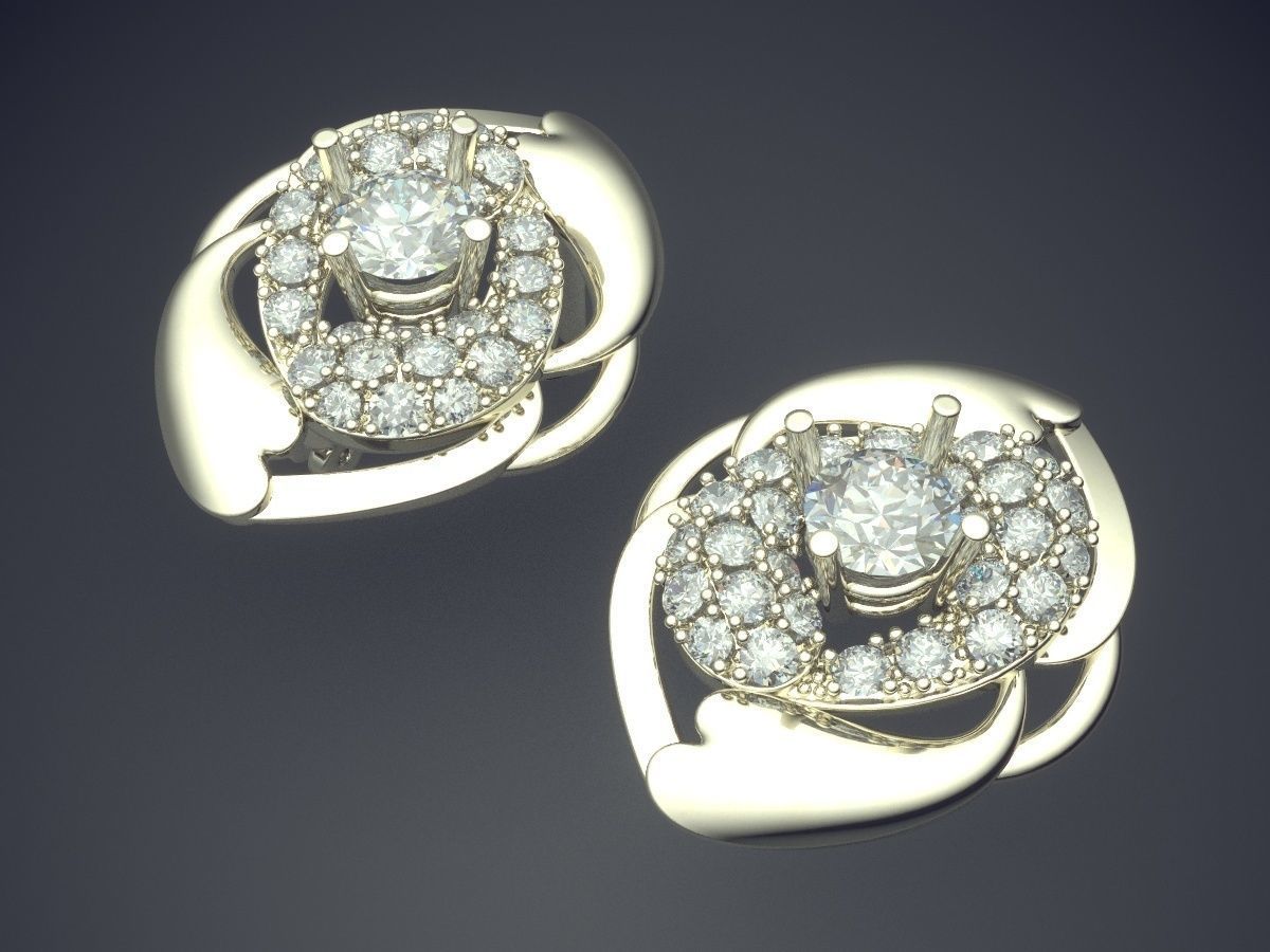 Earrings With Diamonds  3D print model_1