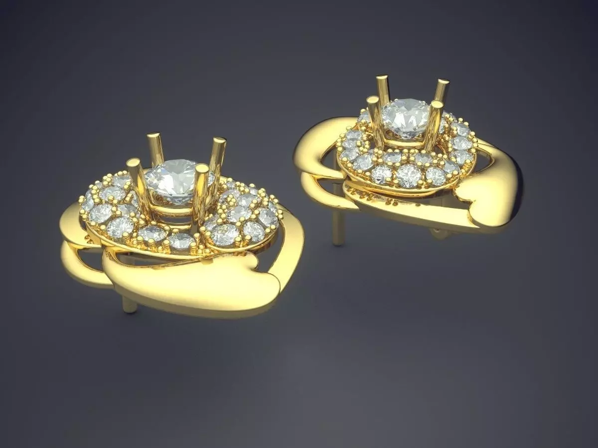 Earrings With Diamonds  3D print model_0