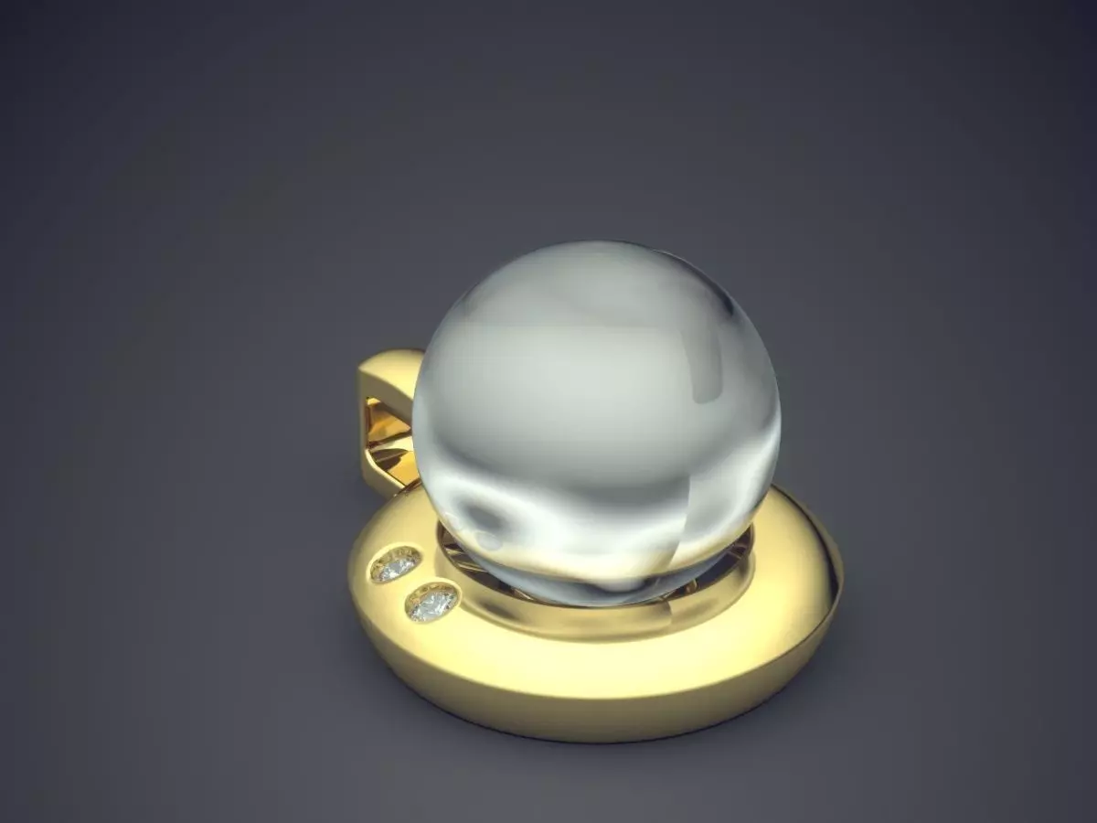 Beautiful Round Pendant with Pearl 3D print model_0