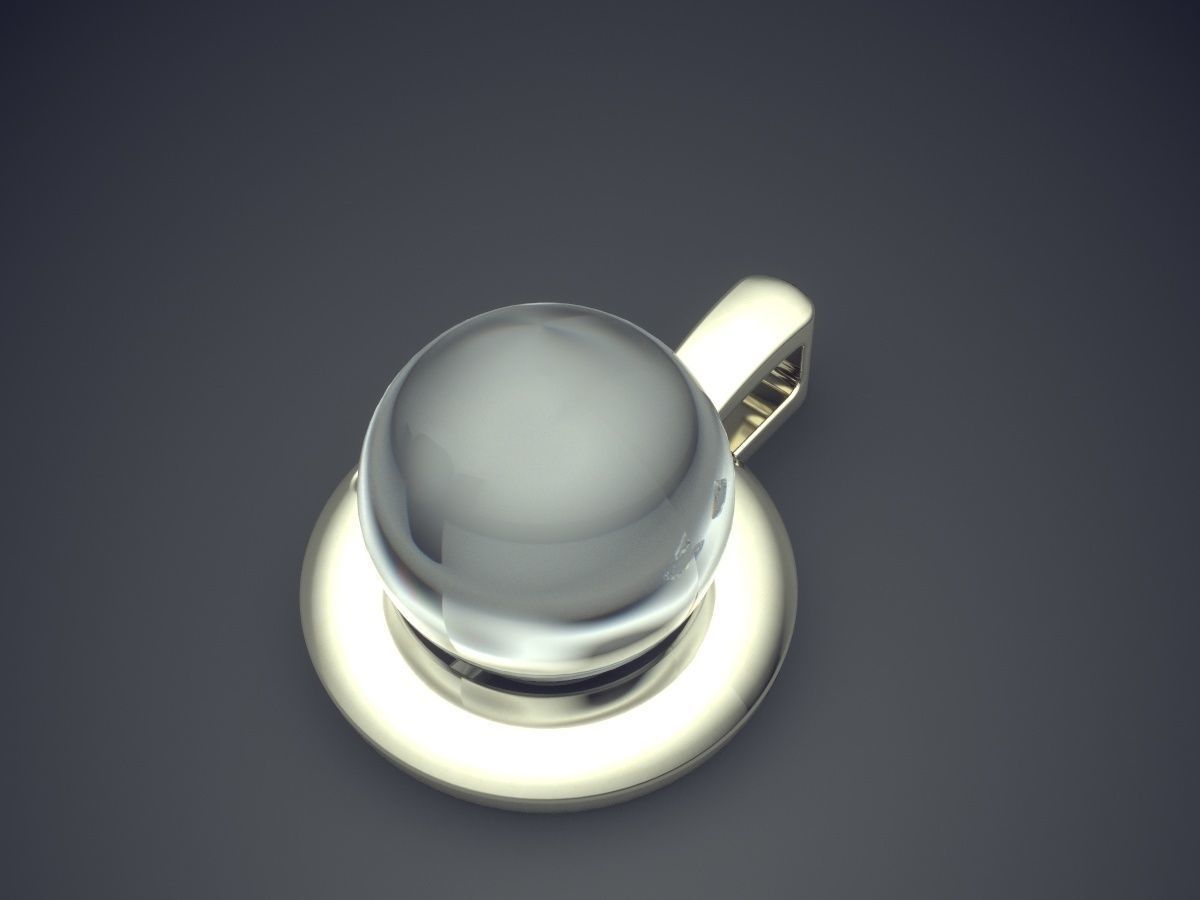 Beautiful Round Pendant with Pearl 3D print model_1