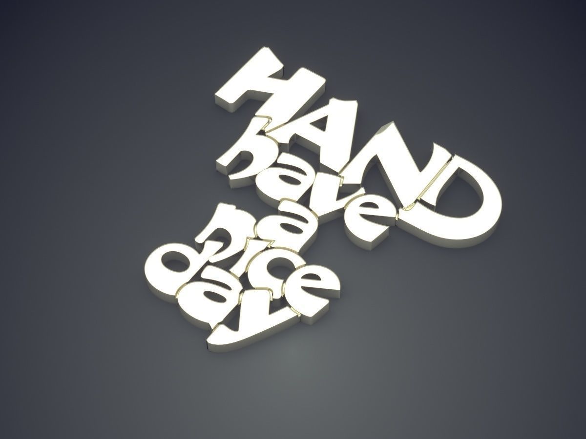 HAVE A NICE DAY Pendant 3D print model_1