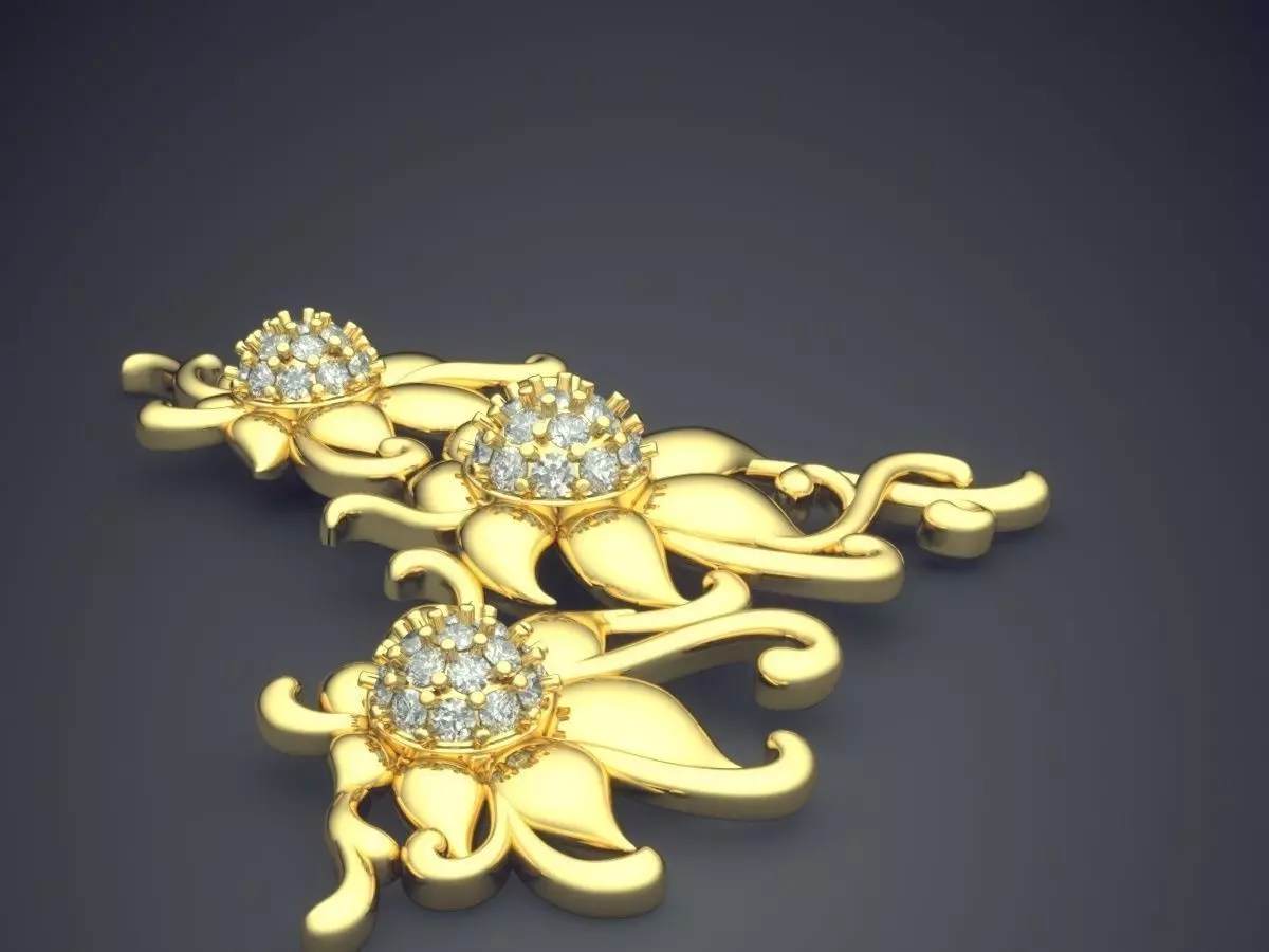 Unique Pendant With Diamonds 355 3D print model_3