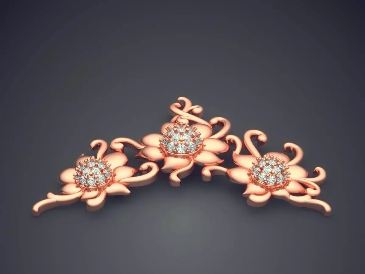 Unique Pendant With Diamonds 355 3D print model_2