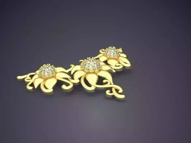 Unique Pendant With Diamonds 355 3D print model