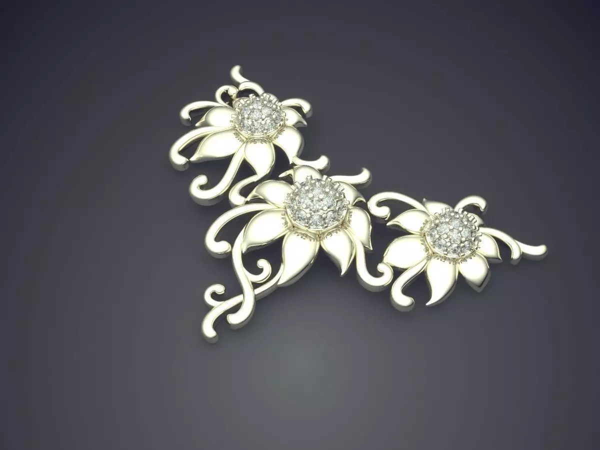 Unique Pendant With Diamonds 355 3D print model_1