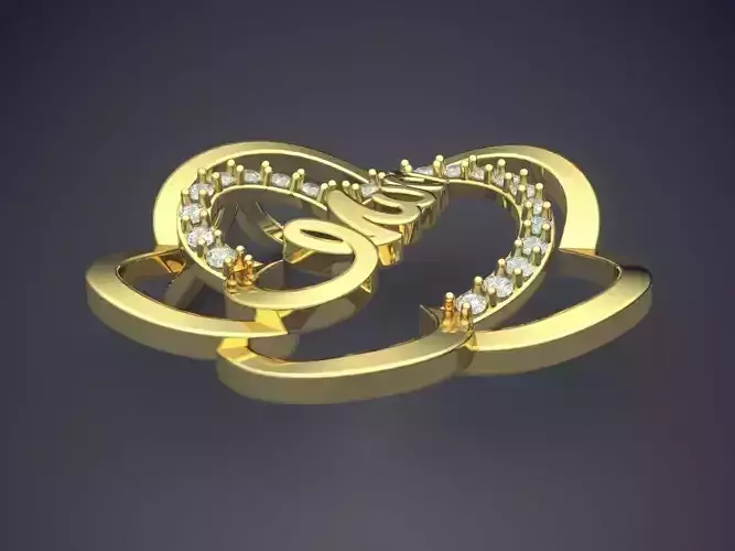 Flower Shaped MUM Pendant with Diamonds 