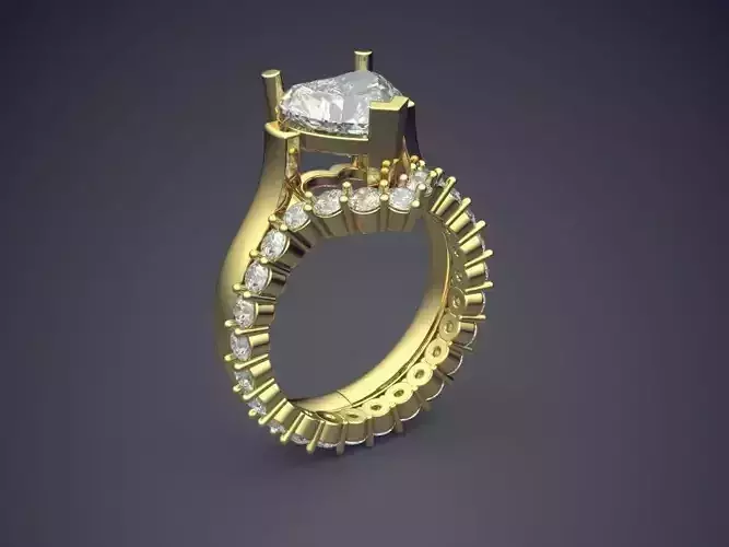 Fancy Ring with Diamonds on the Rim