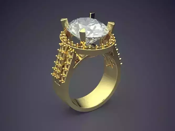 Extravagant Polished Diamond Ring