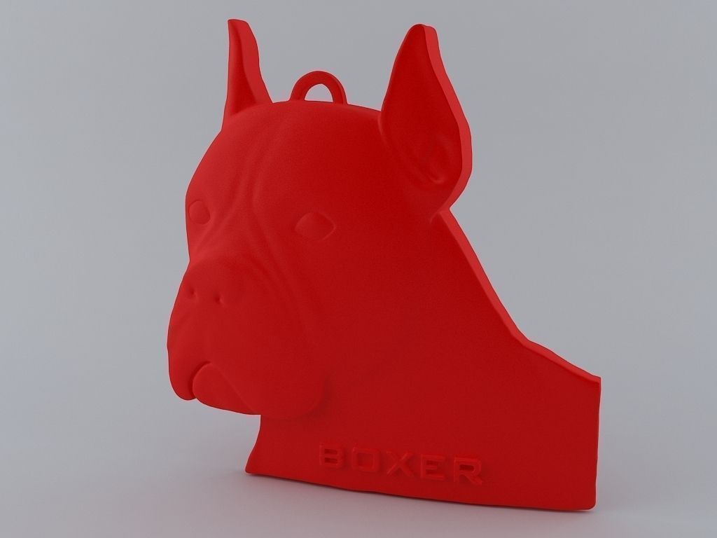 Boxer Keychain 3D print model_2