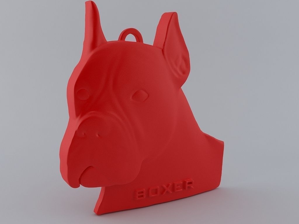 Boxer Keychain 3D print model_1