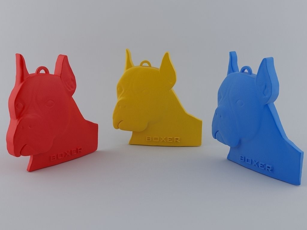 Boxer Keychain 3D print model_3