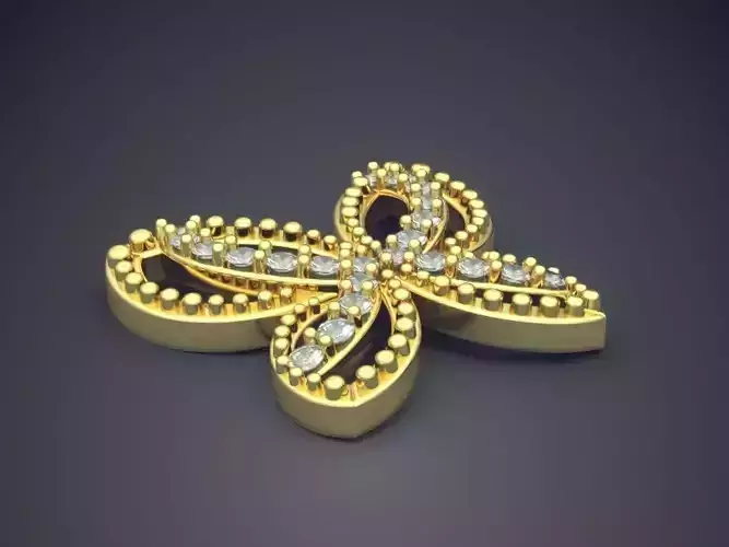 Girly Butterfly Shaped Pendant with Diamonds
