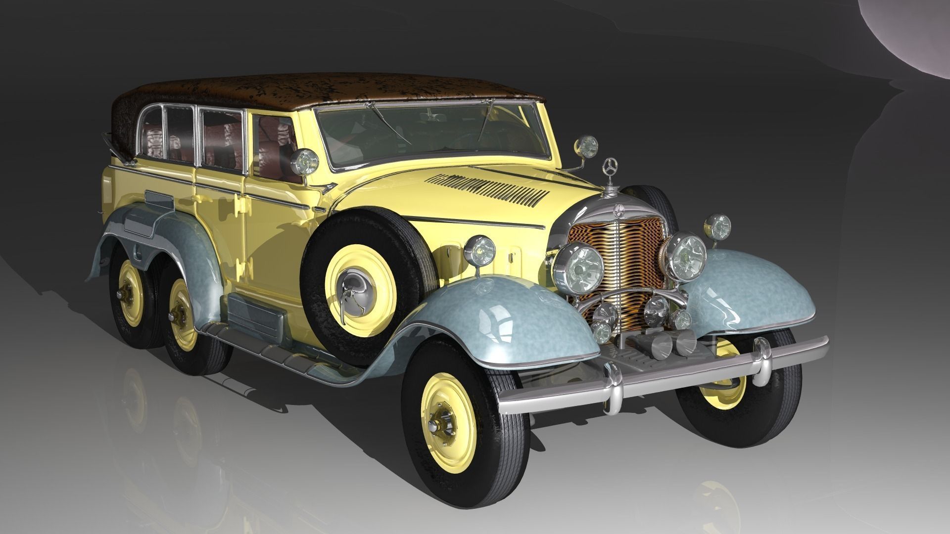 mercedes 1938 3D print model_2