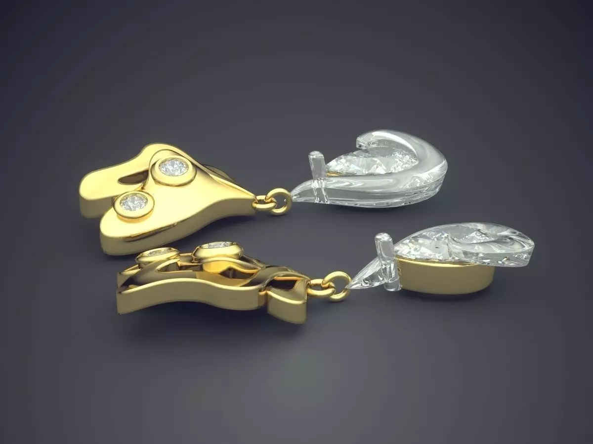 Unique Shape Pendant 323 3D print model_3