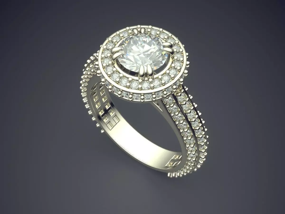 Luxurious Ring With Diamonds 317 3D print model_1