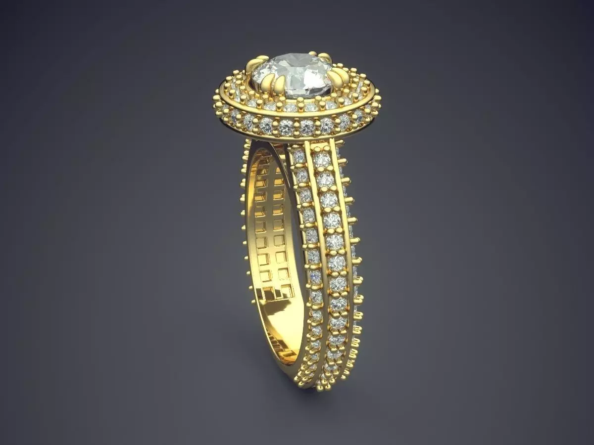 Luxurious Ring With Diamonds 317 3D print model_3