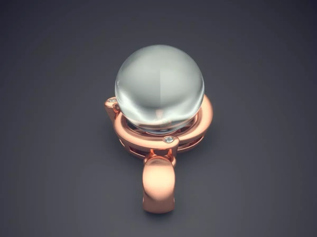 Pendant With Pearl 306 3D print model_2