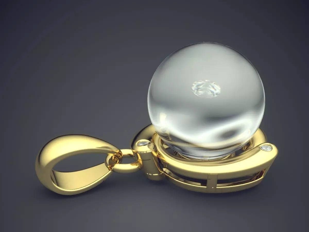 Pendant With Pearl 306 3D print model_3