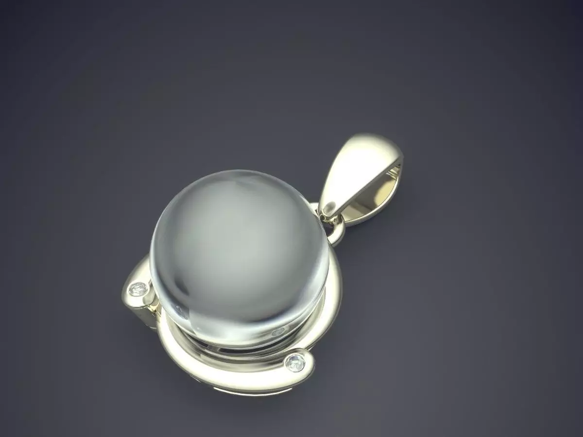 Pendant With Pearl 306 3D print model_1