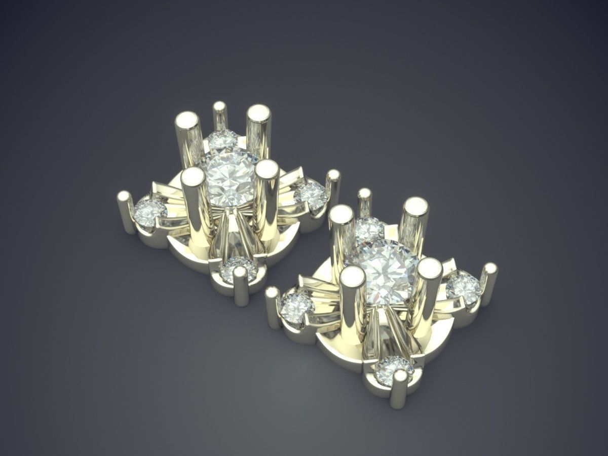 Impressive Unique Square Shaped Earrings 3D print model_1