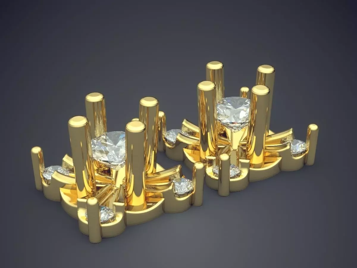 Impressive Unique Square Shaped Earrings 3D print model_0