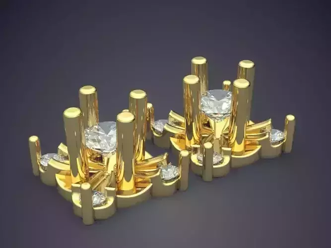 Impressive Unique Square Shaped Earrings 3D print model