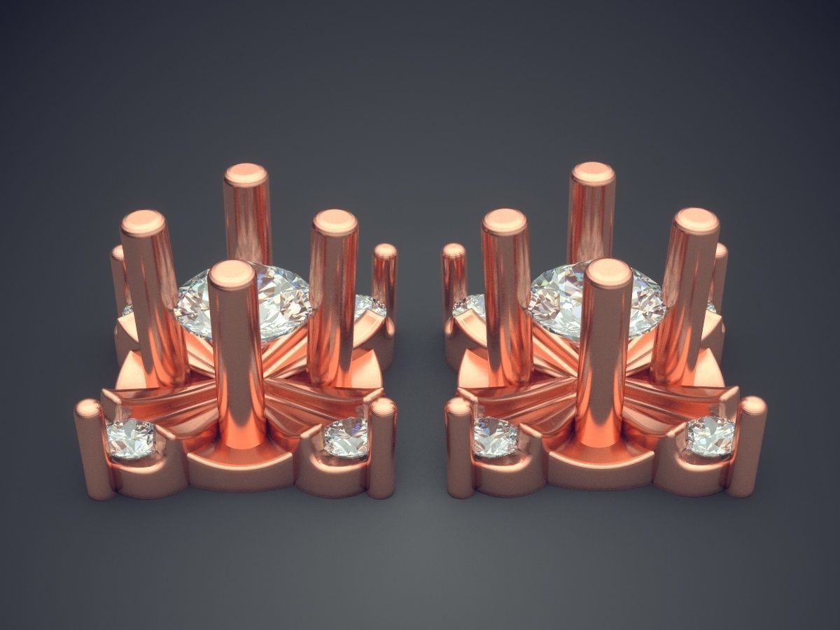 Impressive Unique Square Shaped Earrings 3D print model_2