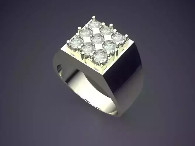 Thick Ring With Diamonds 2993