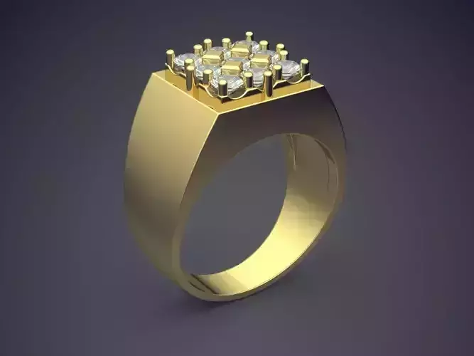 Thick Ring With Diamonds 2993