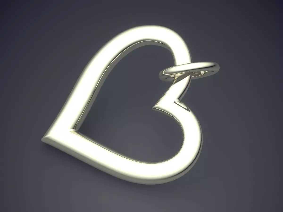 Heart Shape Pendant 2992 3D print model_1