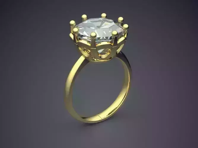 Petite Crystal Engagement Ring