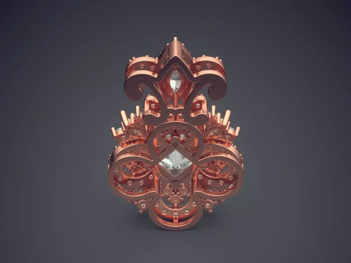 Luxurious Detailed Pendant With Diamonds 2989 3D print model_2