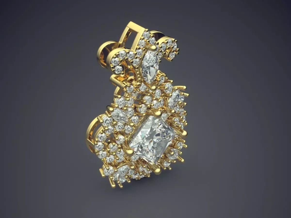 Luxurious Detailed Pendant With Diamonds 2989 3D print model_0