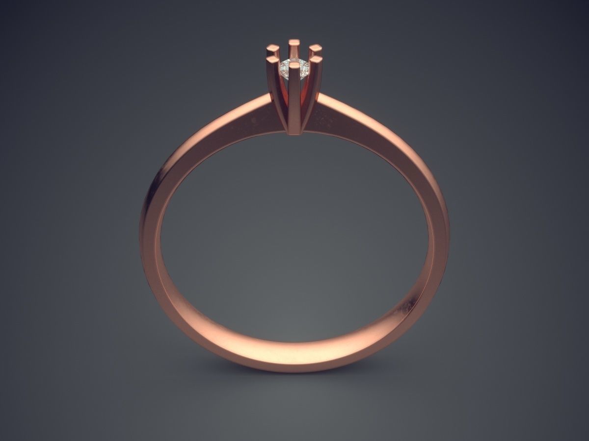 Pretty Tiny Subtle Engagement Ring 3D print model_2