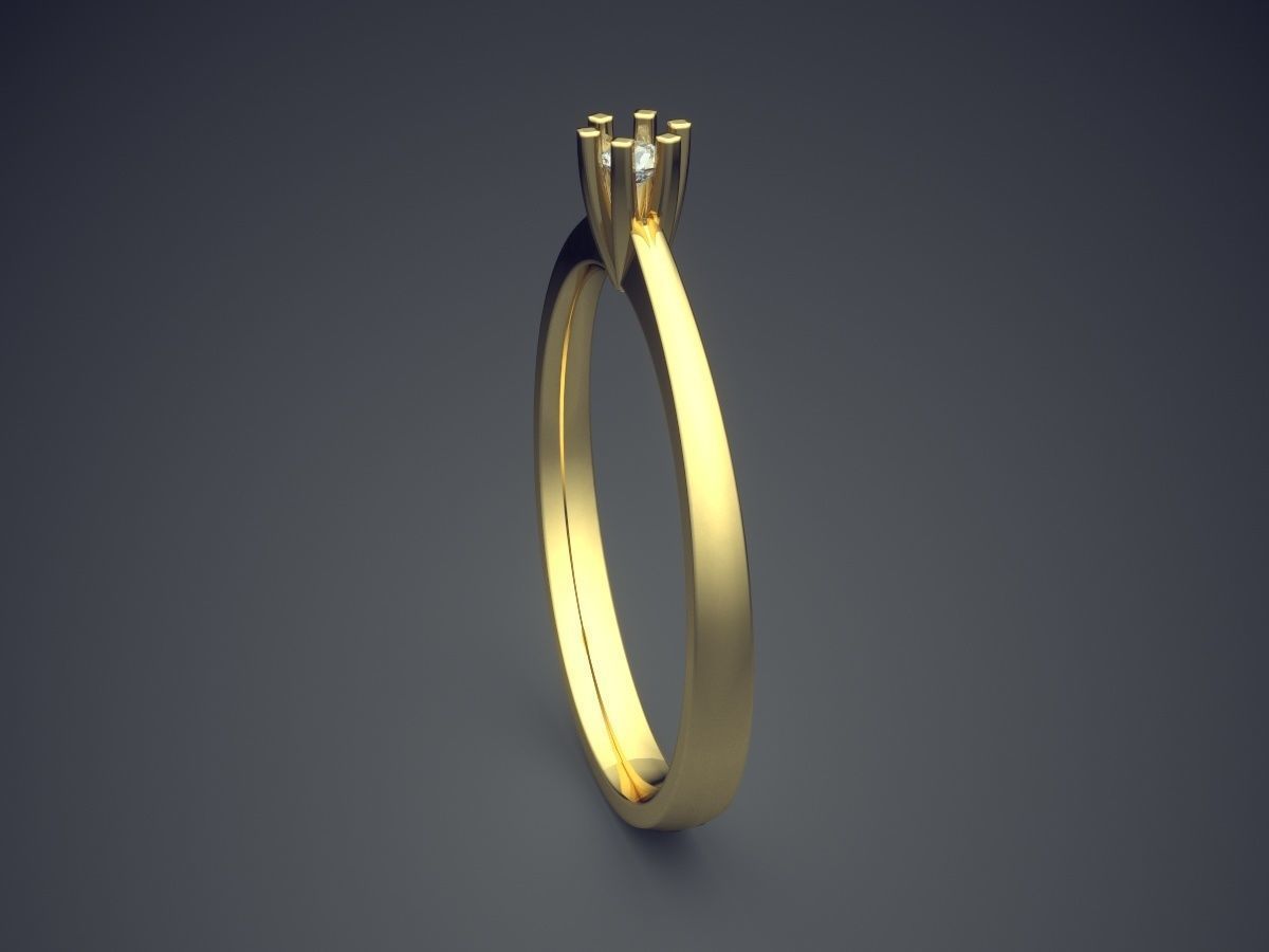 Pretty Tiny Subtle Engagement Ring 3D print model_3