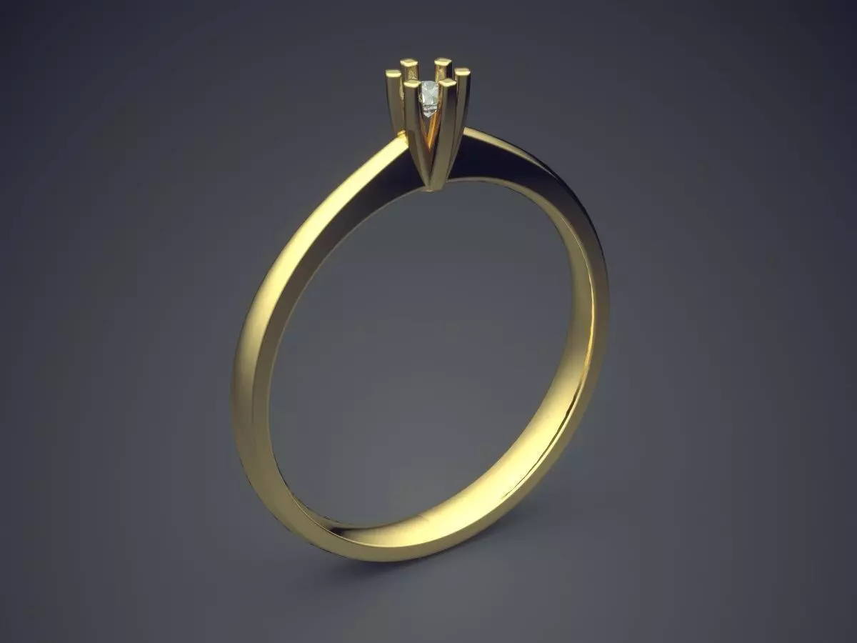 Pretty Tiny Subtle Engagement Ring 3D print model_0