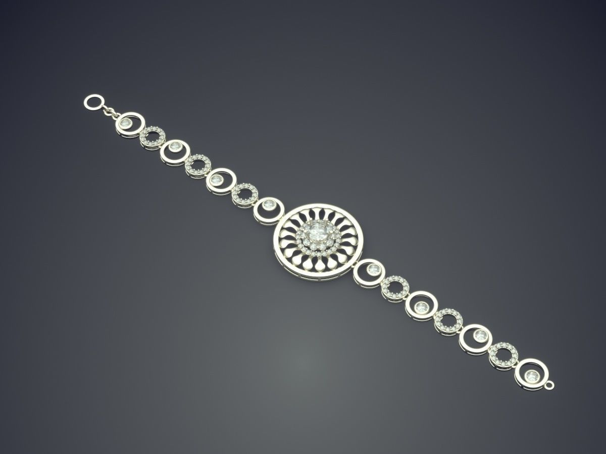 Unique Futuristic Elegant Luxurious Bracelet 3D print model_1