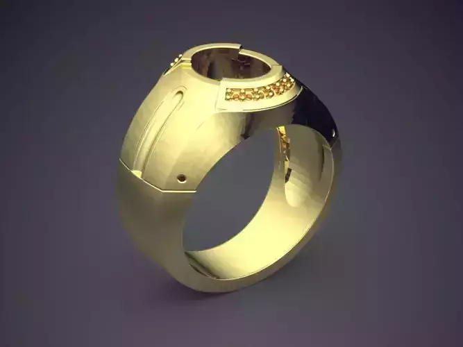 Elegant Luxurious Engraved Thick Man Ring