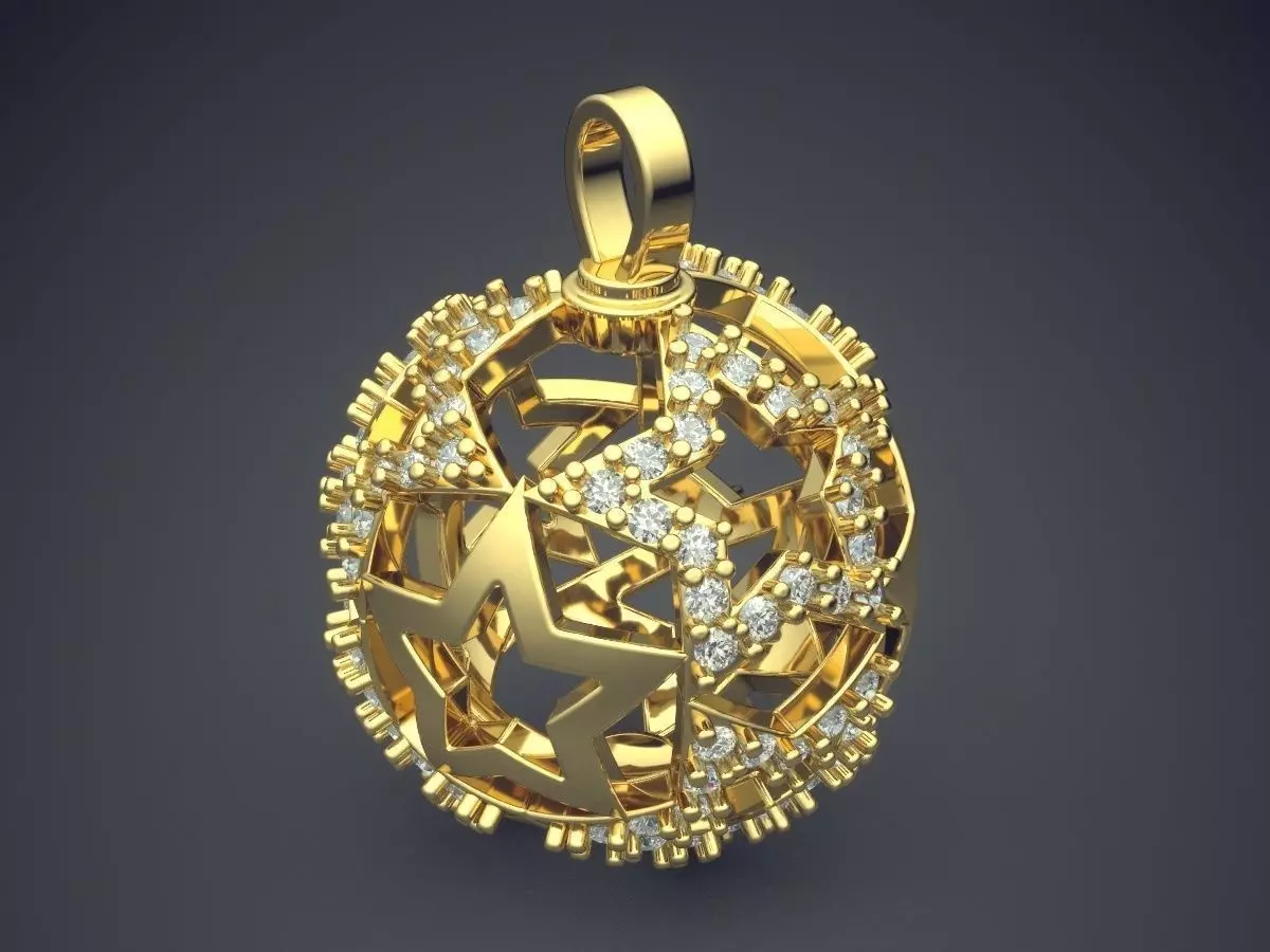 Pendant With Diamonds 2972 3D print model_0
