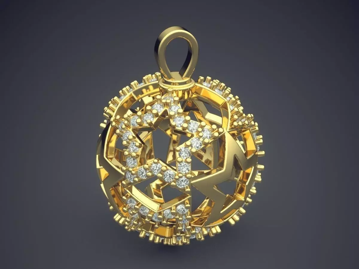 Pendant With Diamonds 2972 3D print model_3