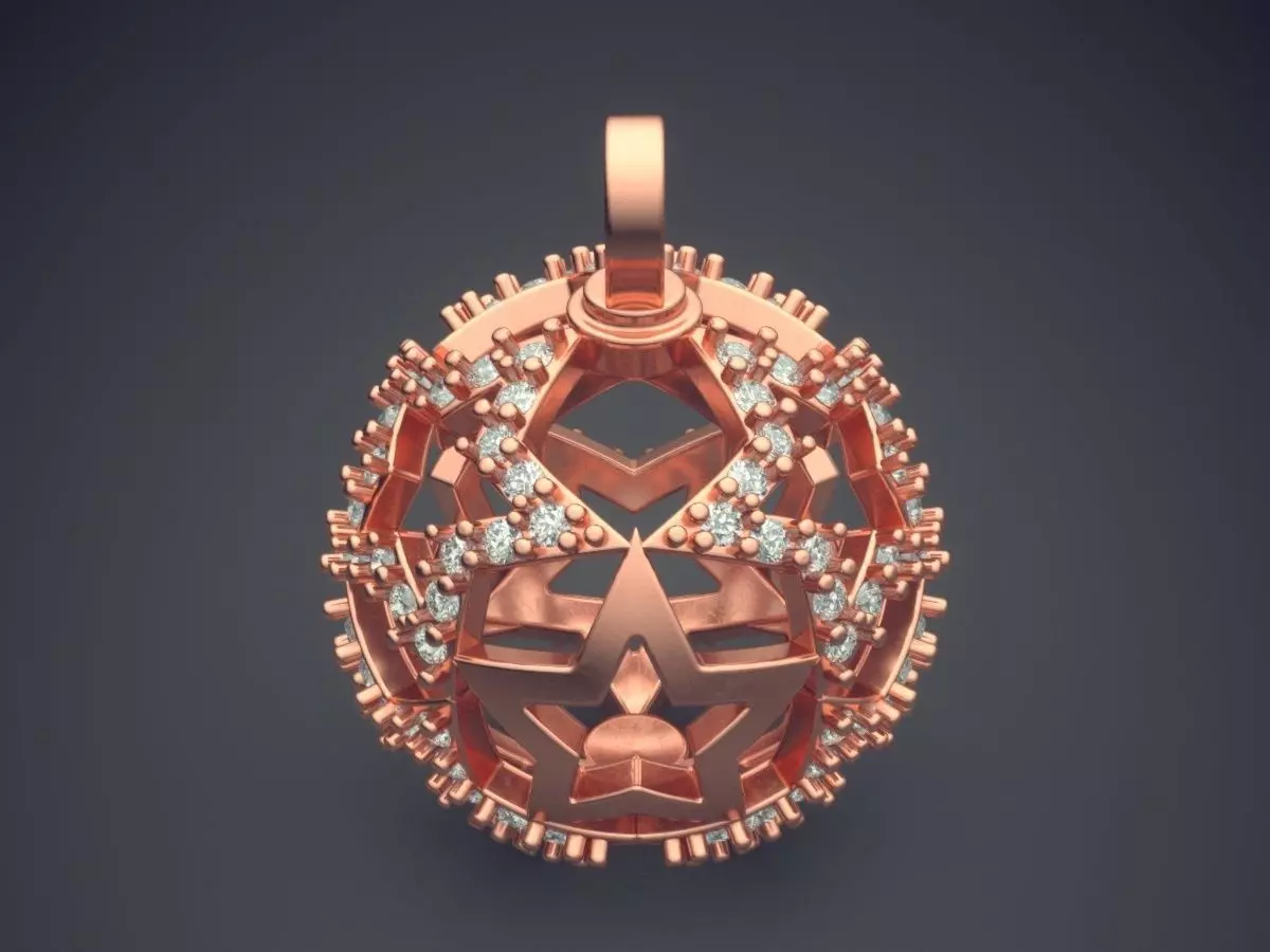 Pendant With Diamonds 2972 3D print model_2