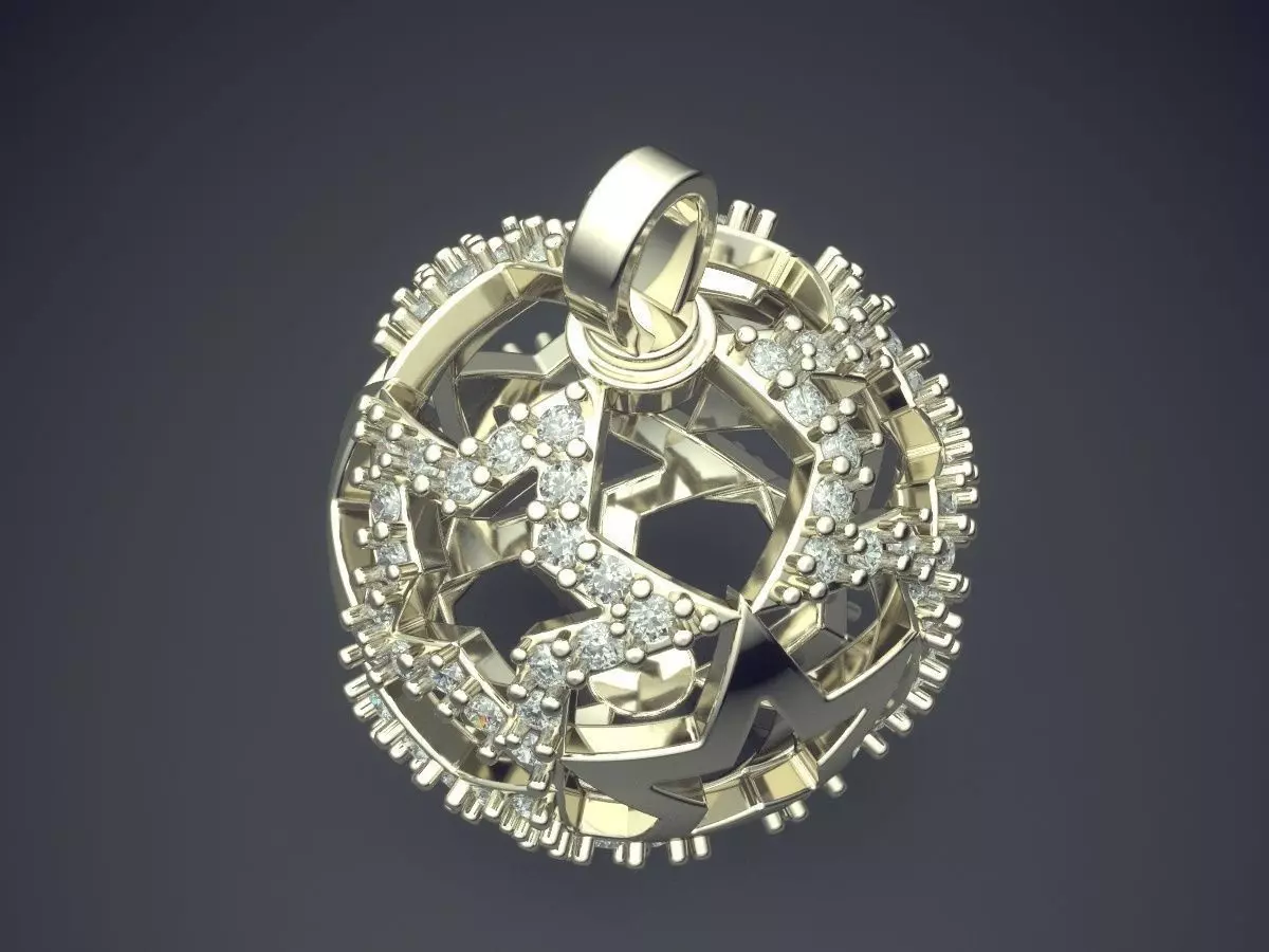 Pendant With Diamonds 2972 3D print model_1