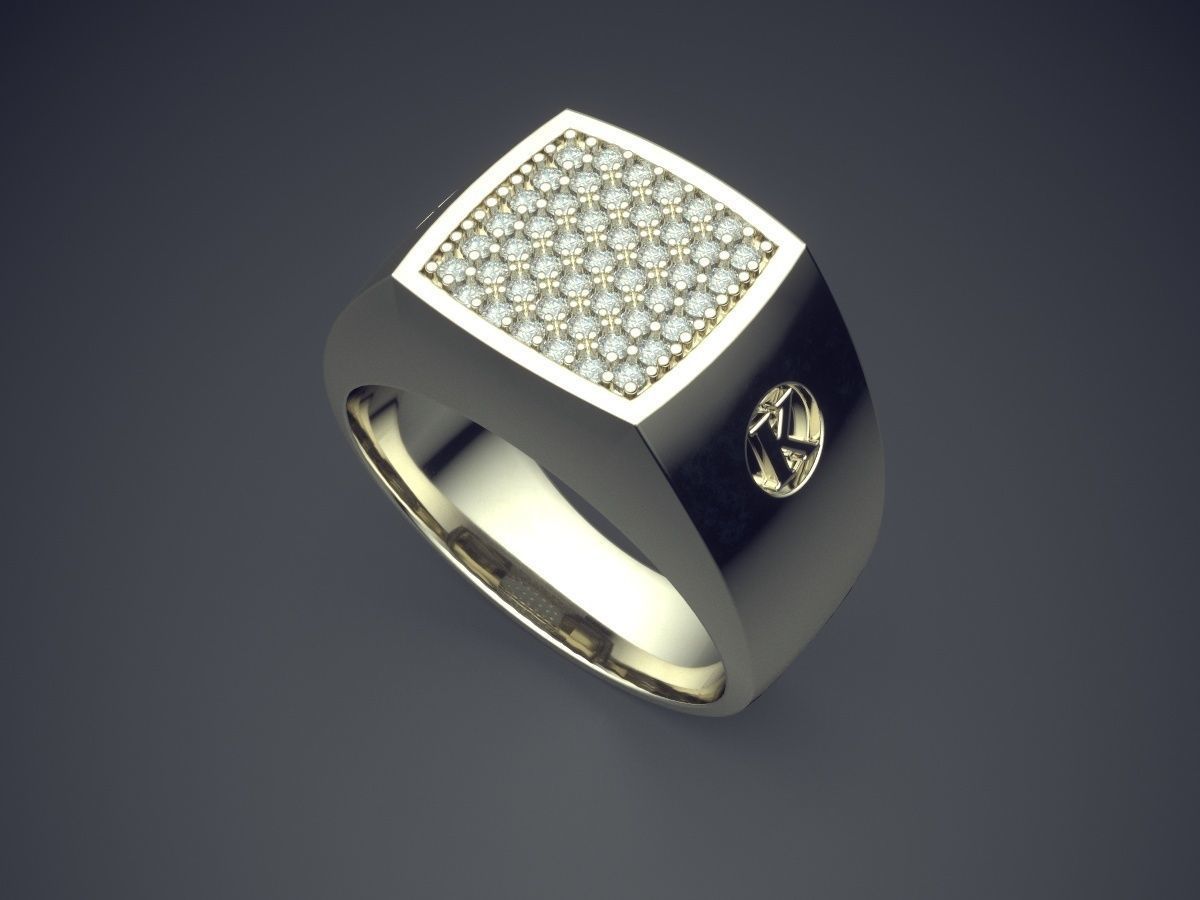 Beautiful Thick Masculine Ring 3D print model_1
