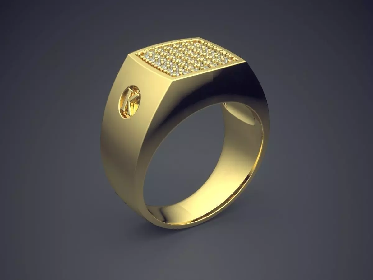 Beautiful Thick Masculine Ring 3D print model_0