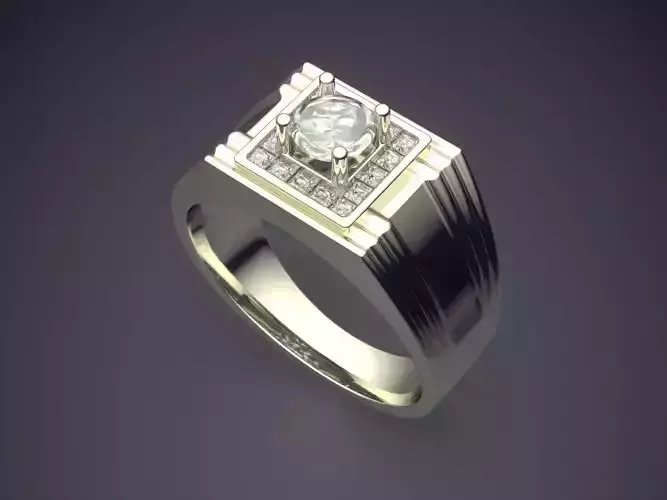 Thick Ring With Diamonds 2966