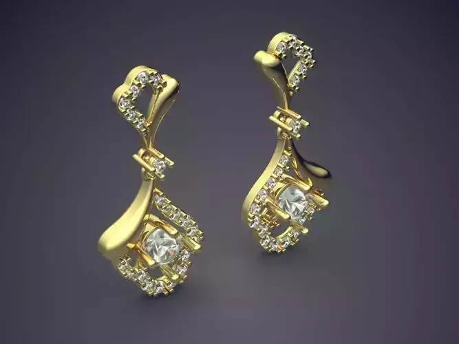 Vintage Minimalistic Diamond Earrings