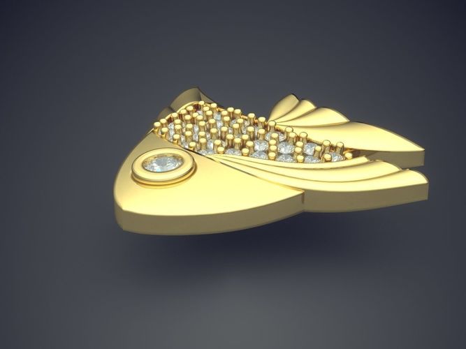 Fish Shaped Textured and Detailed Pendant 3D print model