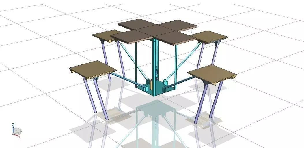 Self-Assembling Picnic Table Free 3D model