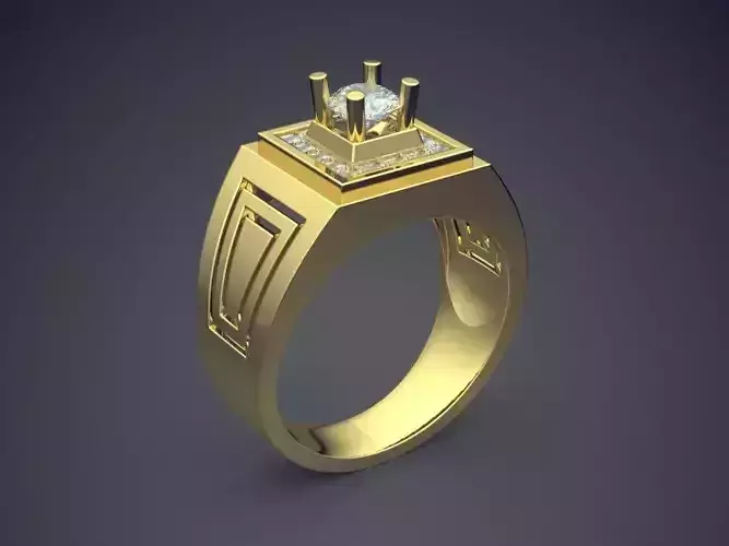 Thick Ring With Diamonds 296