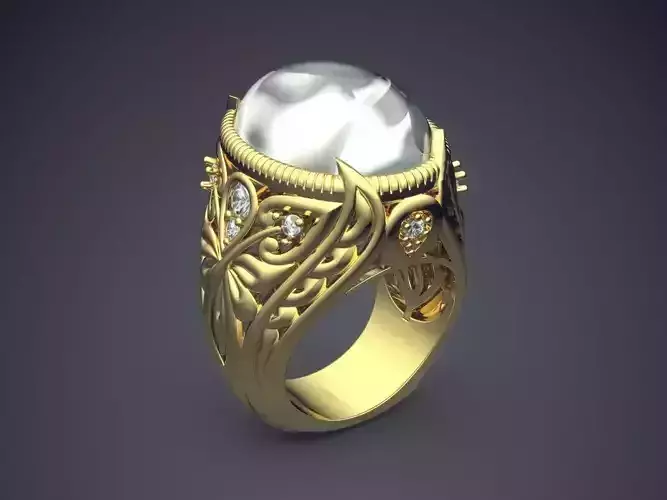 Thick Ring With Pearl 2949